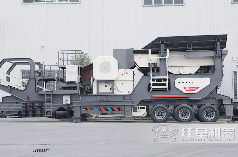 車載移動碎石機：移動顎破機，石頭一段粗碎加工
