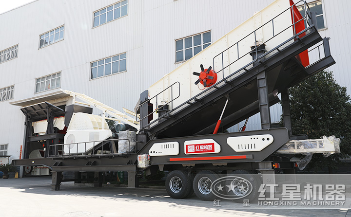石英石移動重錘破+篩分一體機,一次成型,占地面積小,砂廠必備