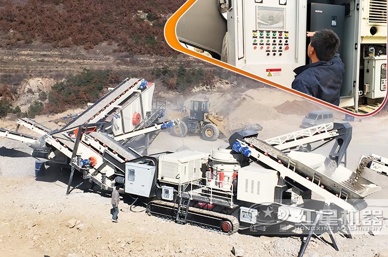 移動履帶石頭破碎機,一人可操作 移動履帶石頭破碎機,一人可操作