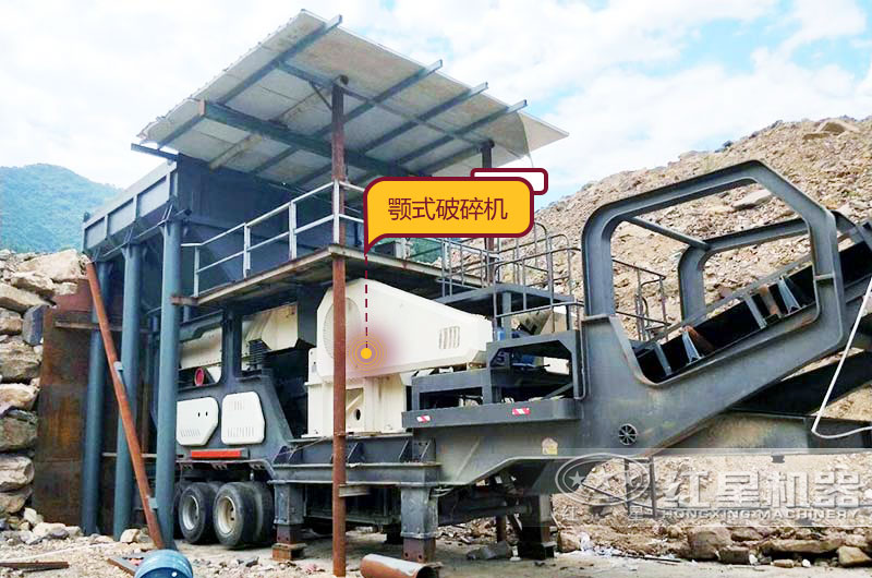 輪胎式移動鄂式破碎機生產現場，投資少收益好