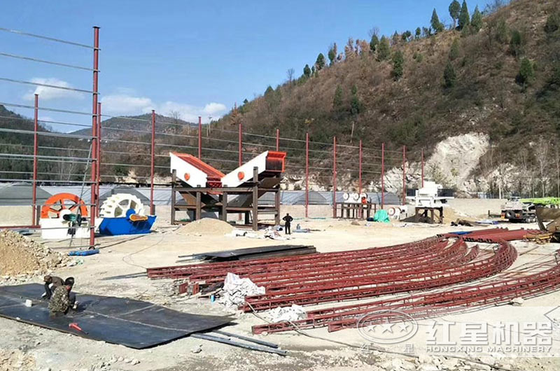 石子加工設備安裝現場 石子加工設備安裝現場